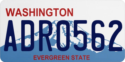 WA license plate ADR0562