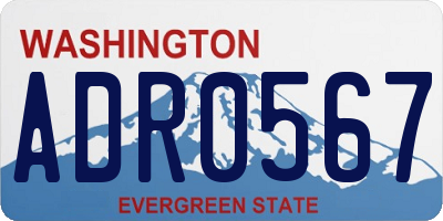 WA license plate ADR0567