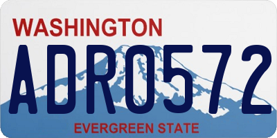 WA license plate ADR0572
