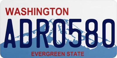 WA license plate ADR0580