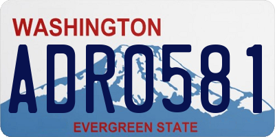 WA license plate ADR0581