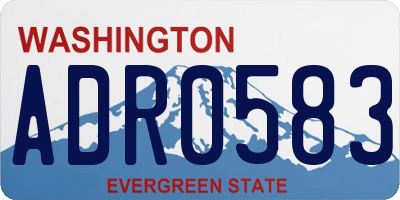WA license plate ADR0583