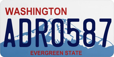 WA license plate ADR0587