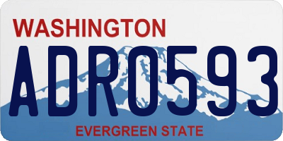 WA license plate ADR0593