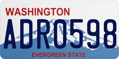 WA license plate ADR0598
