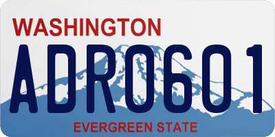 WA license plate ADR0601