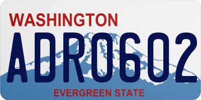 WA license plate ADR0602