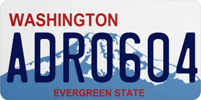 WA license plate ADR0604