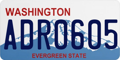 WA license plate ADR0605