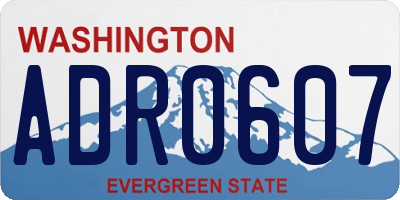 WA license plate ADR0607