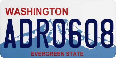 WA license plate ADR0608