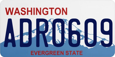 WA license plate ADR0609