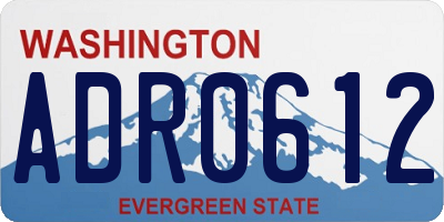 WA license plate ADR0612