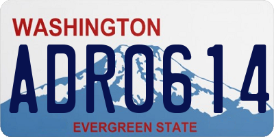 WA license plate ADR0614