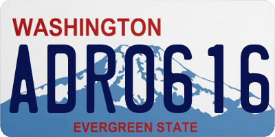 WA license plate ADR0616