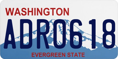 WA license plate ADR0618
