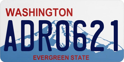 WA license plate ADR0621