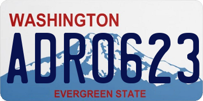 WA license plate ADR0623
