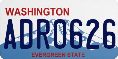WA license plate ADR0626