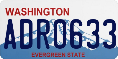 WA license plate ADR0633