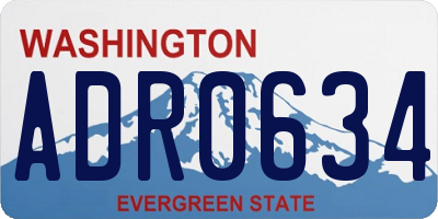 WA license plate ADR0634