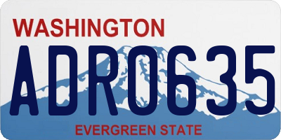 WA license plate ADR0635
