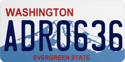 WA license plate ADR0636