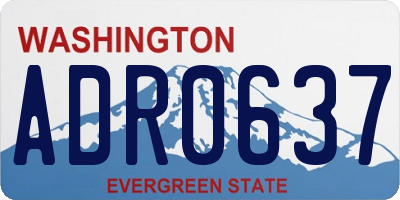 WA license plate ADR0637