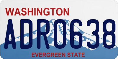WA license plate ADR0638