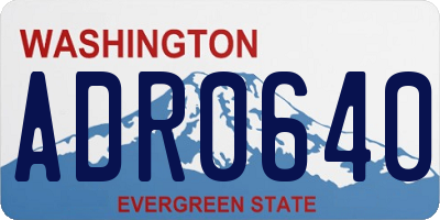 WA license plate ADR0640