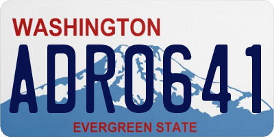 WA license plate ADR0641