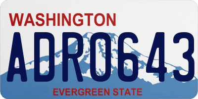 WA license plate ADR0643