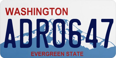 WA license plate ADR0647