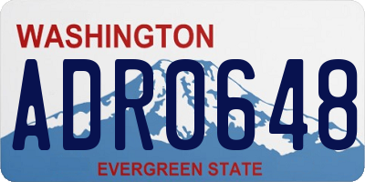 WA license plate ADR0648