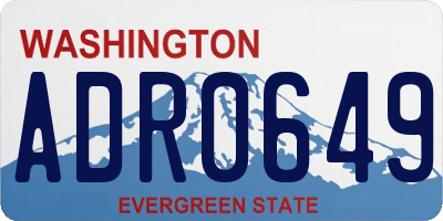WA license plate ADR0649