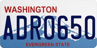 WA license plate ADR0650