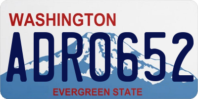 WA license plate ADR0652
