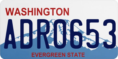 WA license plate ADR0653