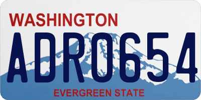 WA license plate ADR0654