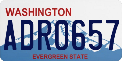 WA license plate ADR0657