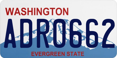 WA license plate ADR0662