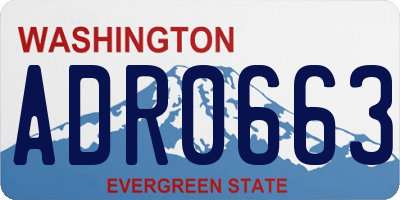 WA license plate ADR0663