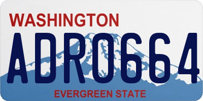 WA license plate ADR0664