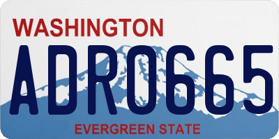 WA license plate ADR0665