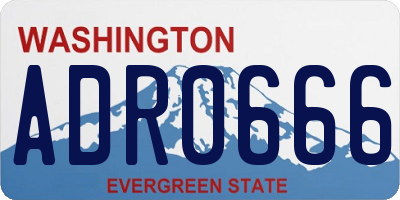 WA license plate ADR0666