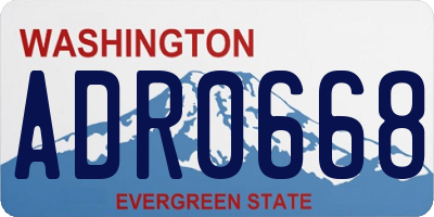 WA license plate ADR0668