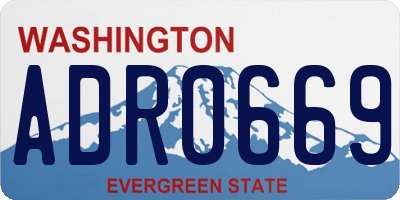 WA license plate ADR0669