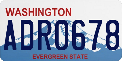 WA license plate ADR0678