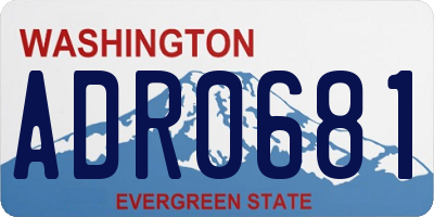 WA license plate ADR0681