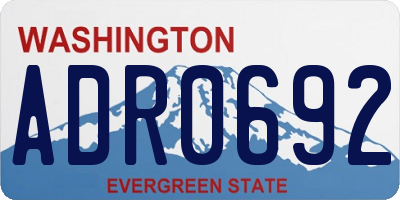 WA license plate ADR0692
